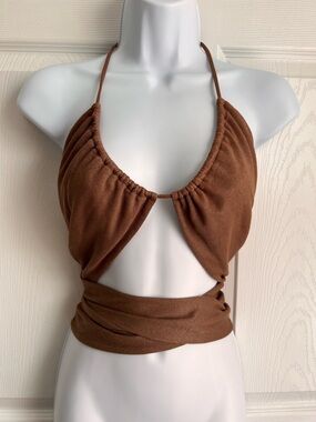 Le Lis Criss Cross Halter Top